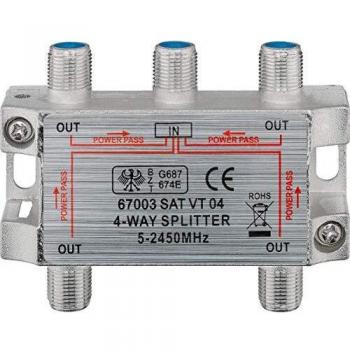 Goobay Sat-Verteiler 4-fach für Satelliten-Anlagen 5-2500 MHz