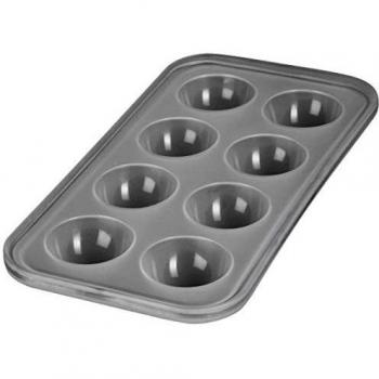 Levivo Molde de Silicona para 8 Cubitos de Hielo semicirculares, Blanco (Transparente), 20 cm