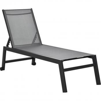 Outsunny Tumbona Multiposiciones de Jardín con Respaldo Reclinable en 5 Posiciones de Aluminio y texteline Carga 120 kg para Patio Terraza 169x65x102 cm
