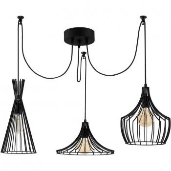 Lampada sospesa Mezopotamya N-1291 3 luci colore nero