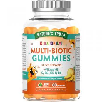 Nature’s Truth Multi‑Biotic 3 Live Strains + Essential Vitamins (C, B3, B5, B6) – 60 Gummies
