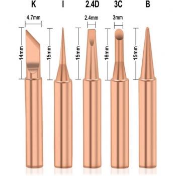 5Pcs Soldering Iron Tips Set (I+B+K+2.4D+3C)