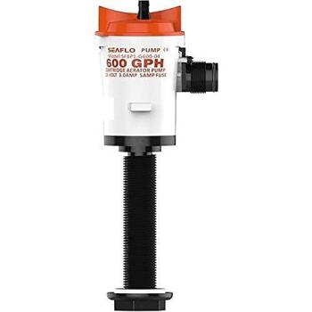 Seaflo 600 GPH Livewell Pump – 3A 12V – Vertical Mounting – White / Orange / Black – One Size