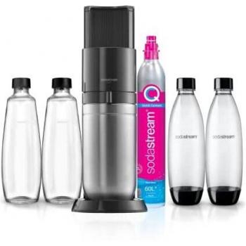 SodaStream DUO Wassersprudler Set Titan mit 2 Glasflaschen und 2 PET-Flaschen