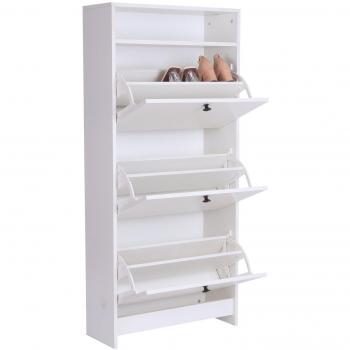HOMCOM Wooden Shoe Cabinet with Open Shelf