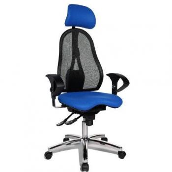 Topstar Bürostuhl Sitness 45, ST99U L56X Stoff blau, Gestell chrom