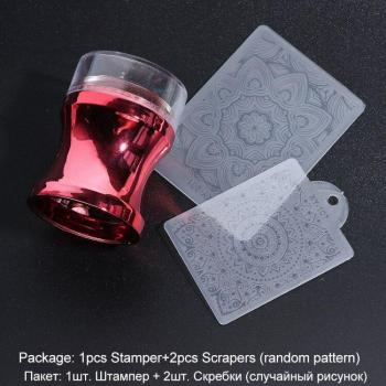 3pc Nail Art Transfer Stamper and Scraper Set