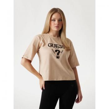 Top a manica corta con logo frontale paillette