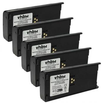 Set de Batteries 7,5 V 1800 mAh pour Motorola MTS2000, MTS2010, MTS2013, MTX8000 – Pack 5 + Clip Ceinture