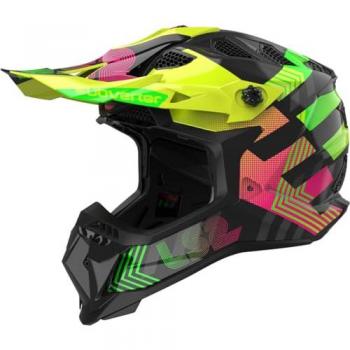 LS2 MX700 Subverter Evo II Casco da motocross Nero Giallo L