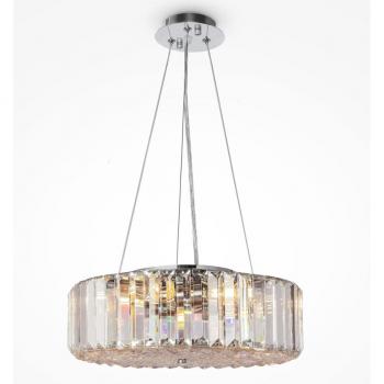 Maytoni Modern Recinto 6-Light Chrome Ceiling Crystal Pendant Light
