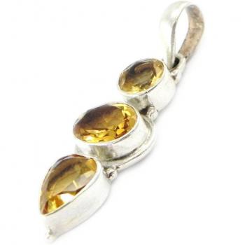Celestial Yellow Citrine Silver Charm