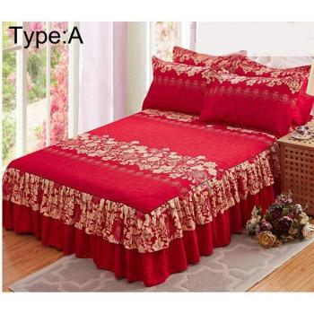 Thickened Bed Skirt and Pillowcase Set