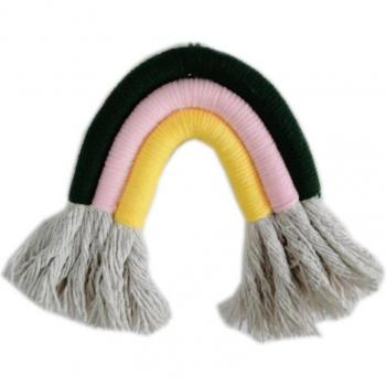 Hand-Woven Rainbow Wall Ornaments for Kids