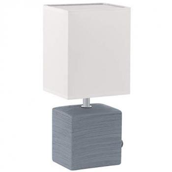 EGLO Mataro Stilvolle Nachttischlampe – Grau/Weiß, E14 Fassung