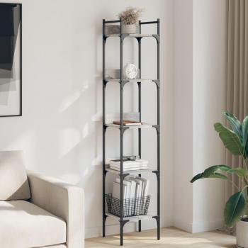 VidaXL 5-Tier Bookshelf Grey Sonoma 35x30x174 cm Engineered Wood