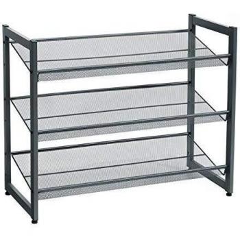 Grey 3-Tier Entryway Shoe Organizer