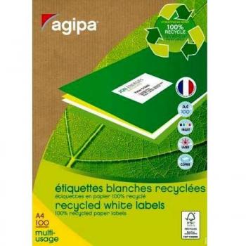 100 étiquettes papier recyclé 199,6 x 289,1 mm (100 feuilles/cdt)