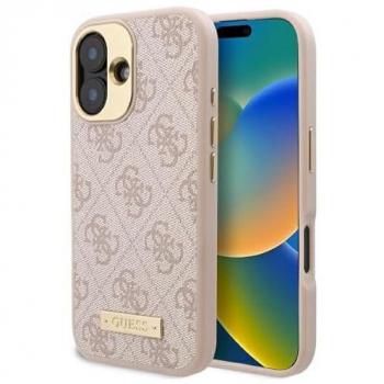 Cover Rigida Guess iPhone 16 Plus 6.7” Rosa – MagSafe e Logo Plate