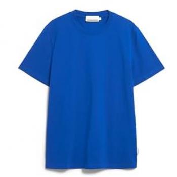 MAARKOS Herren T-Shirt mit geripptem Rundhalsausschnitt – 100 % Bio‑Baumwolle, Royal
