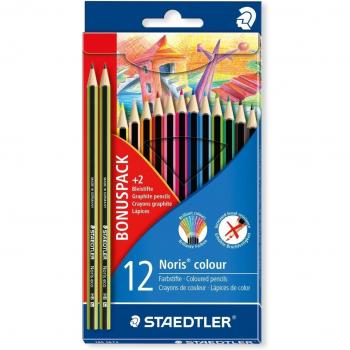 Pack de 12 lápices Noris Colour con 2 lápices de grafito Noris Eco