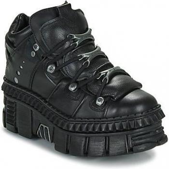 Chaussures en Cuir Noir New Rock WALL 106