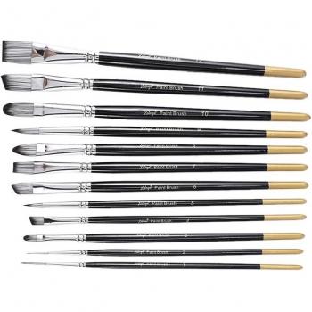 XILEYW Conjunto 12‑Piezas de Pintura Brillante – Aluminio con Cepillos para Acuarela y Acrílico
