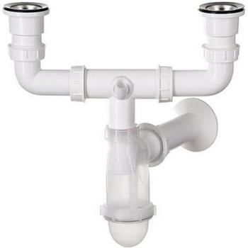 ClearView Double Bottle Drain with Washing Machine Input