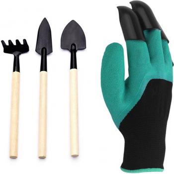 Rastrillo de Palas Compacto + Kit de Guantes Jardinería