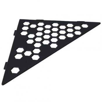 Support mural hexagonal U-tile pour douche, acier inox noir 20,4 × 20,4 cm – adhésif auto‑fixant