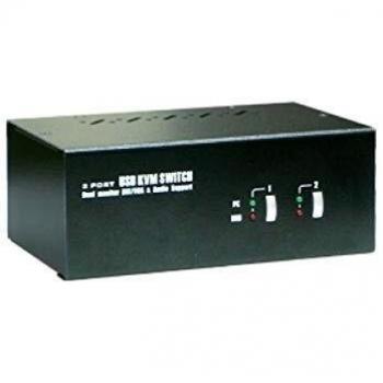 Commutateur KVM double port DVI-I Dexlan avec USB et audio