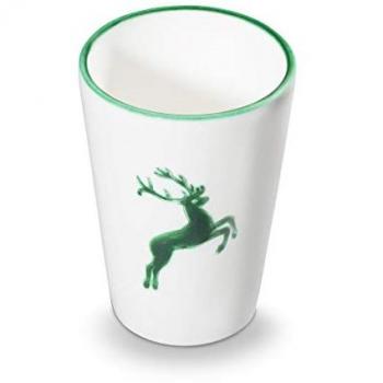 Copa de cerámica Gmundner “ciervo verde”, altura 11 cm