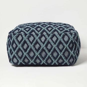 Tula Handwoven Geometric Ikat Pouffe Bean Cube
