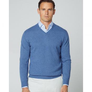 Lässiger Langarmpullover für Herren in Blau