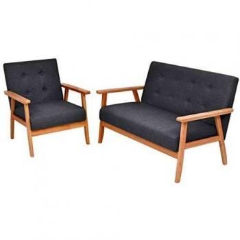 VidaXL 2-teiliges Sofa-Set Hellgrau