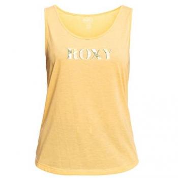 Camisola Roxy Losing My Mind Feminina Amarela e Branca Sem Mangas