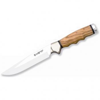 Cuchillo Safari 9802 Miguel Nieto 30 cm – Hoja de Acero 17 cm, Mango de Olivo y Funda de Piel de Alta Calidad