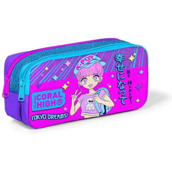 Glittery Coral High Kids Pencil Organizer