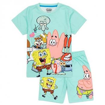 Blue Kids’ SpongeBob Short Sleeve/Short Leg Sleepwear (7-8 Y/O)