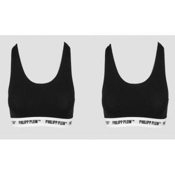 Philipp Plein Women's Black Sports Bra Twin Pack