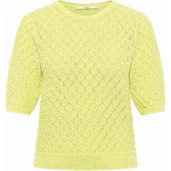 Lanius Damen Ajour-Pullover in Gelb, Größe 38