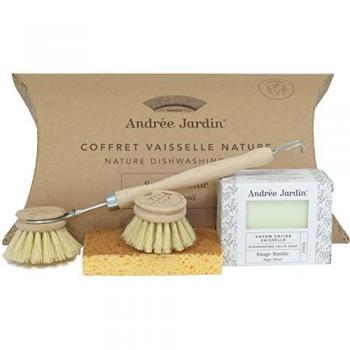Set per lavare i piatti con spazzola e spugna di origine naturale