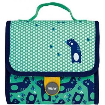Maletín Escolar Milan Verde con Estuches