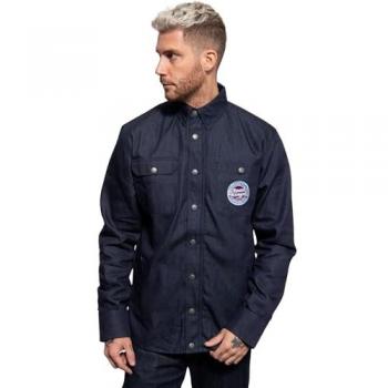 Camicia da Moto King Kerosin Blu Taglia S