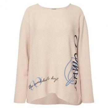 Langarm Pullover für Damen, oversized, grau, Größe XXL, aus Baumwolle/Synthetischen Fasern