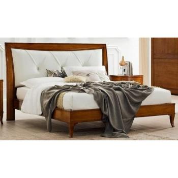 Luxus-Bett Casa Padrino: Biedermeier Doppelbett Braun/Weiß – 128 cm hoch