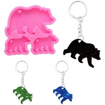 DIY Polar Bear Baby Mom Silicone Mold for Keychains