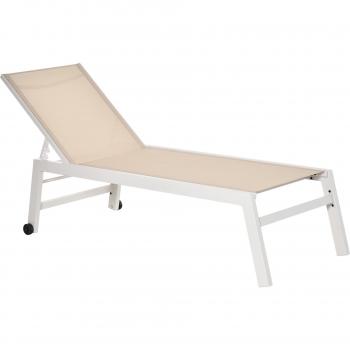 Outsunny Tumbona Multiposiciones de Jardín con Respaldo Reclinable en 5 Posiciones de Aluminio y texteline Carga 120 kg para Patio Terraza 169x65x102 cm