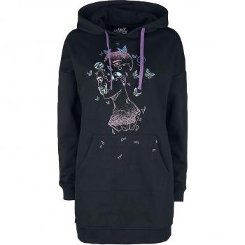 EMP Urban Full Volume Pulóver con Capucha – Gran Gráfico Delantero – S/XL Mujer – Negro