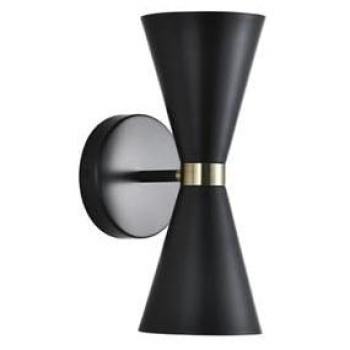 Greta Lampada da Parete 2xE27 Nera